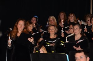 Sing along with the audience